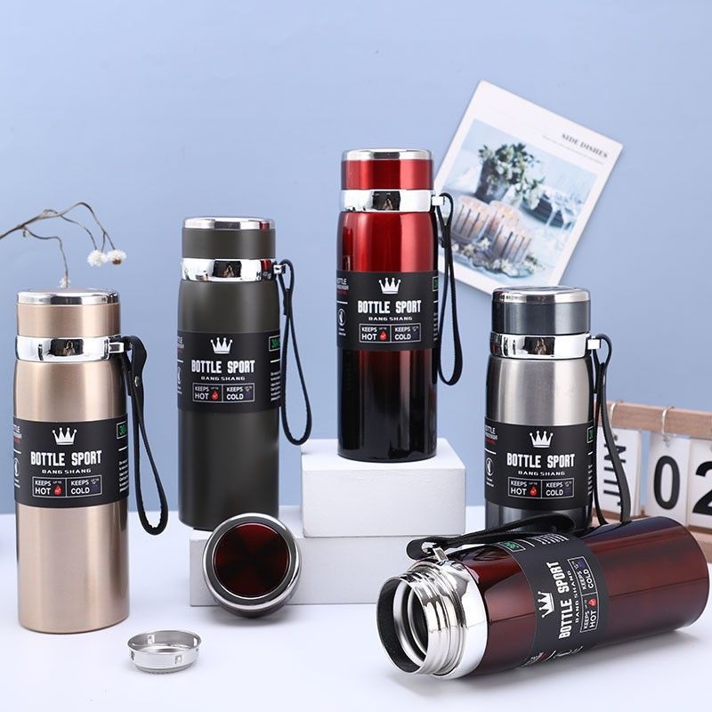 800ML Thermal Water Bottle Thermos Vacuum Flask Double Stainless Steel Coffee Tea Insulated Cup Leakage-proof for Office Gift
