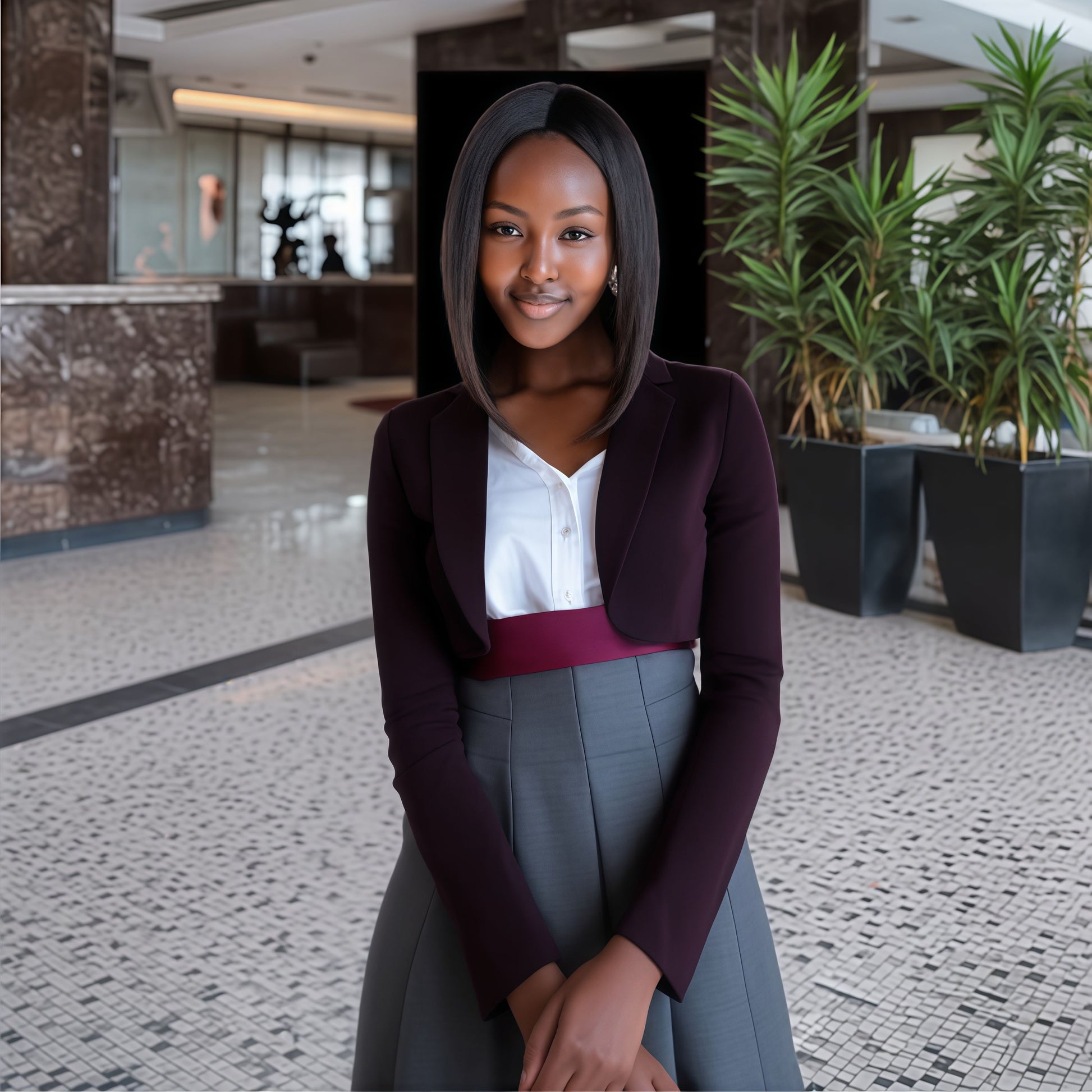 Synthetic Straight Bob Wigs - 12 Inch | 180% Density Natural Look(1B Black, Gift)