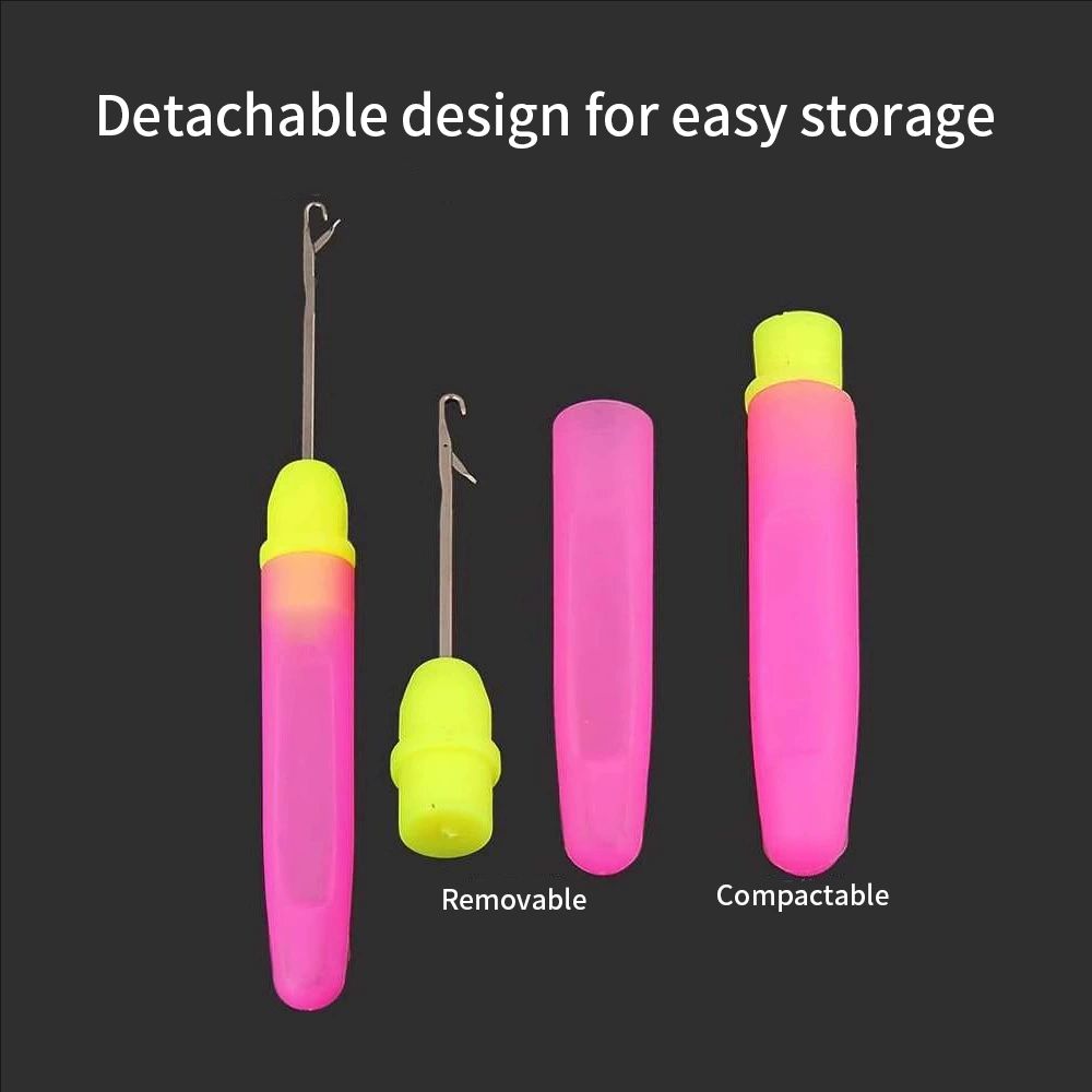 4PSC Ultimate Braider's Kit for Salon & Home Use - Complete 4 Piece Set with Crochet Hooks (for Wigs/Dreadlocks), Hair Wax, Comb & Single Use Hair Ties Save Time Styling