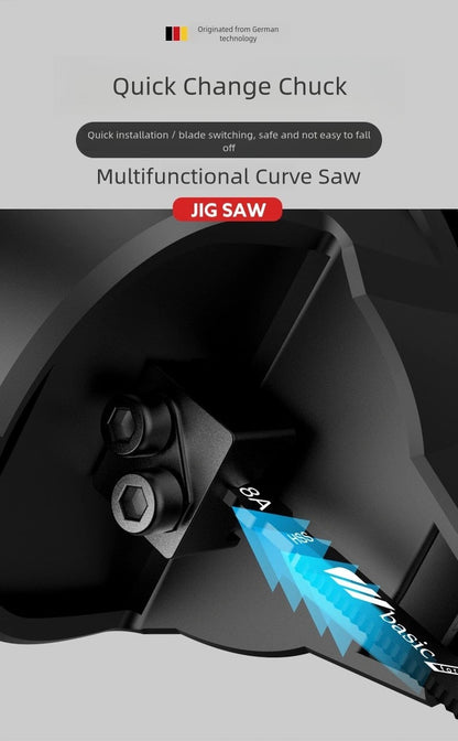 6-Speed Control Electric Jigsaw with 10 Wood Cutting Blades, 45° Bevel Cutting, ,Jig Saw (official standard kit)