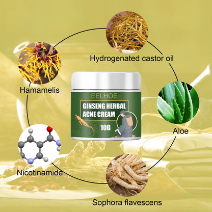 Acne Removal Cream Face Cream for Pimples and Black Spots Product for Acne Ginseng Herbal Acne Skin Care Best Moisturizer for Acne Prone Skin