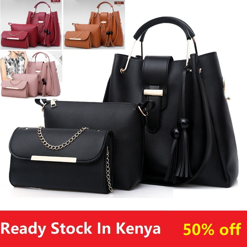 3pcs/Set Big Large Capacity Durable PU Leather Lady Handbags Sling Bags For Ladies Hand Bags Classic Fashion Women Luxury Genuine Bags Wife Girl Friend Chrismas New Year Valentine's Day Gift