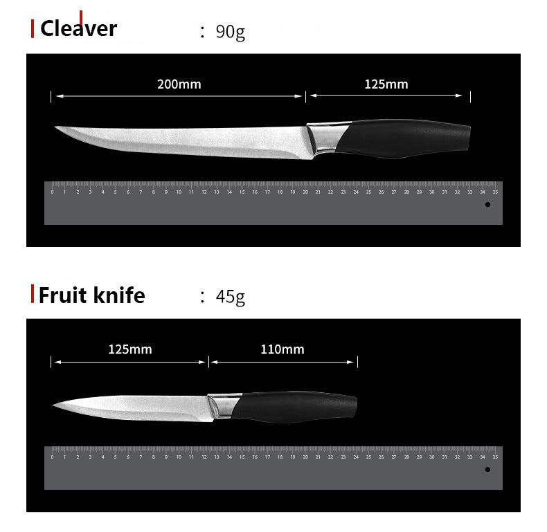 5in1 Kitchen Stainless Steel 5 pieces Cutter Set Knifes Set Trenchant Sword Chef's Knife Household Fruit Knife Bread Knife Paring knife