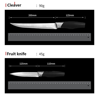 5in1 Kitchen Stainless Steel 5 pieces Cutter Set Knifes Set Trenchant Sword Chef's Knife Household Fruit Knife Bread Knife Paring knife