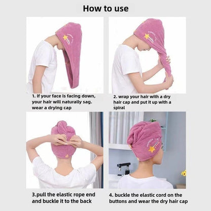 women bathroom head Hair Towel Wrap coral velvet super absorbent quick dry hair hat caps bathroom product for long & bulky hair
