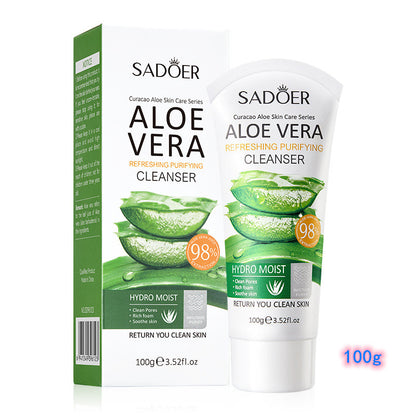 SADOER 27Pcs Skin Care Set Aloe Facial Cleanser +Aloe Moisturizing lotion + Face Essence +Face Toner Tone+Eye Cream + Masks 20PCS+Lipstick + Hand Cream Gift set