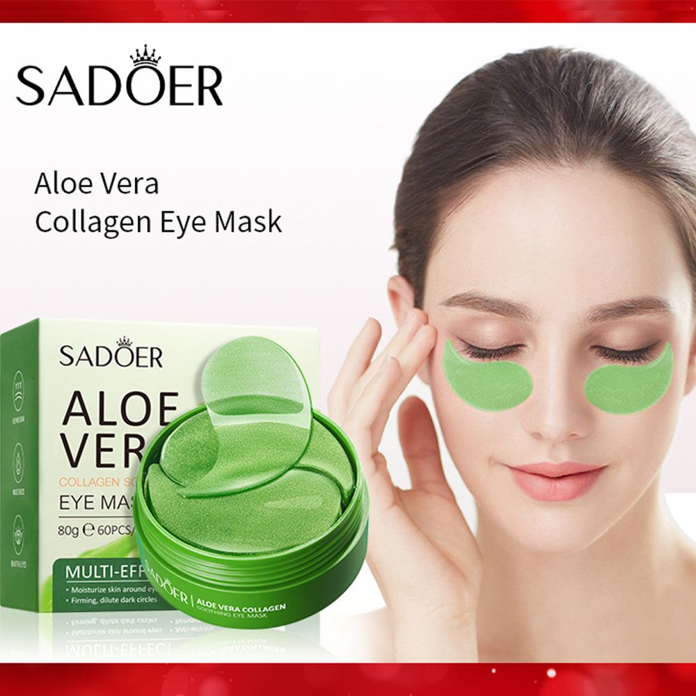 Aloe vera eye mask SADOER collagen improves dark circles, wrinkles, and eye bags 60pcs/30pairs