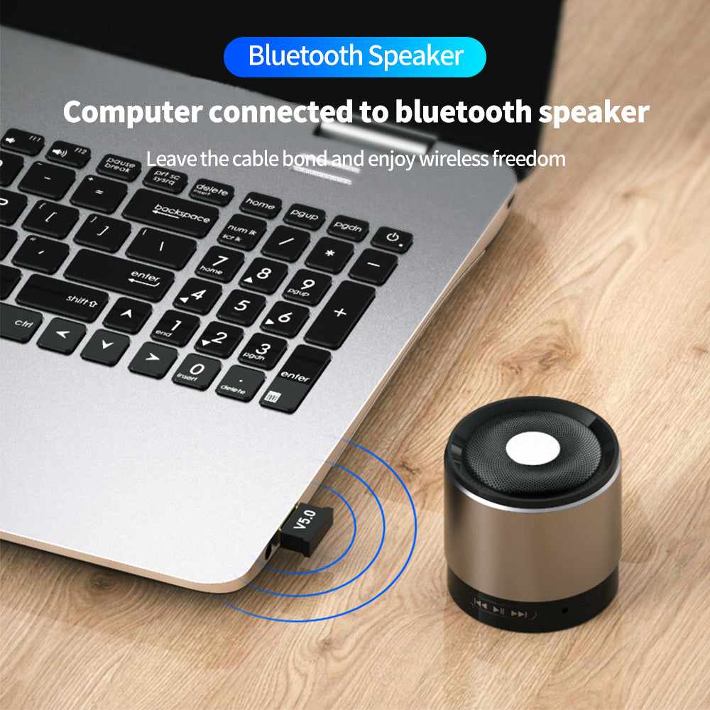 USB Bluetooth 5.0 Adapter Bluetooth Receiver Transmitter Wireless Audio Bluetooth Dongle for Computer PC Laptop Phone Tablet Printer Headphone Speaker Wireless Mouse Keyboard Music