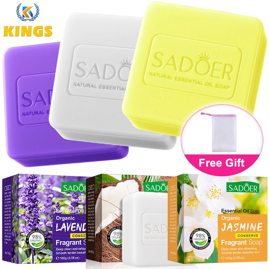 3 Package Women Fragrant Soap Essential Oil Soap Coconut Jasmine Lavender Scented Soap Deep Clean Refreshing And Smooth