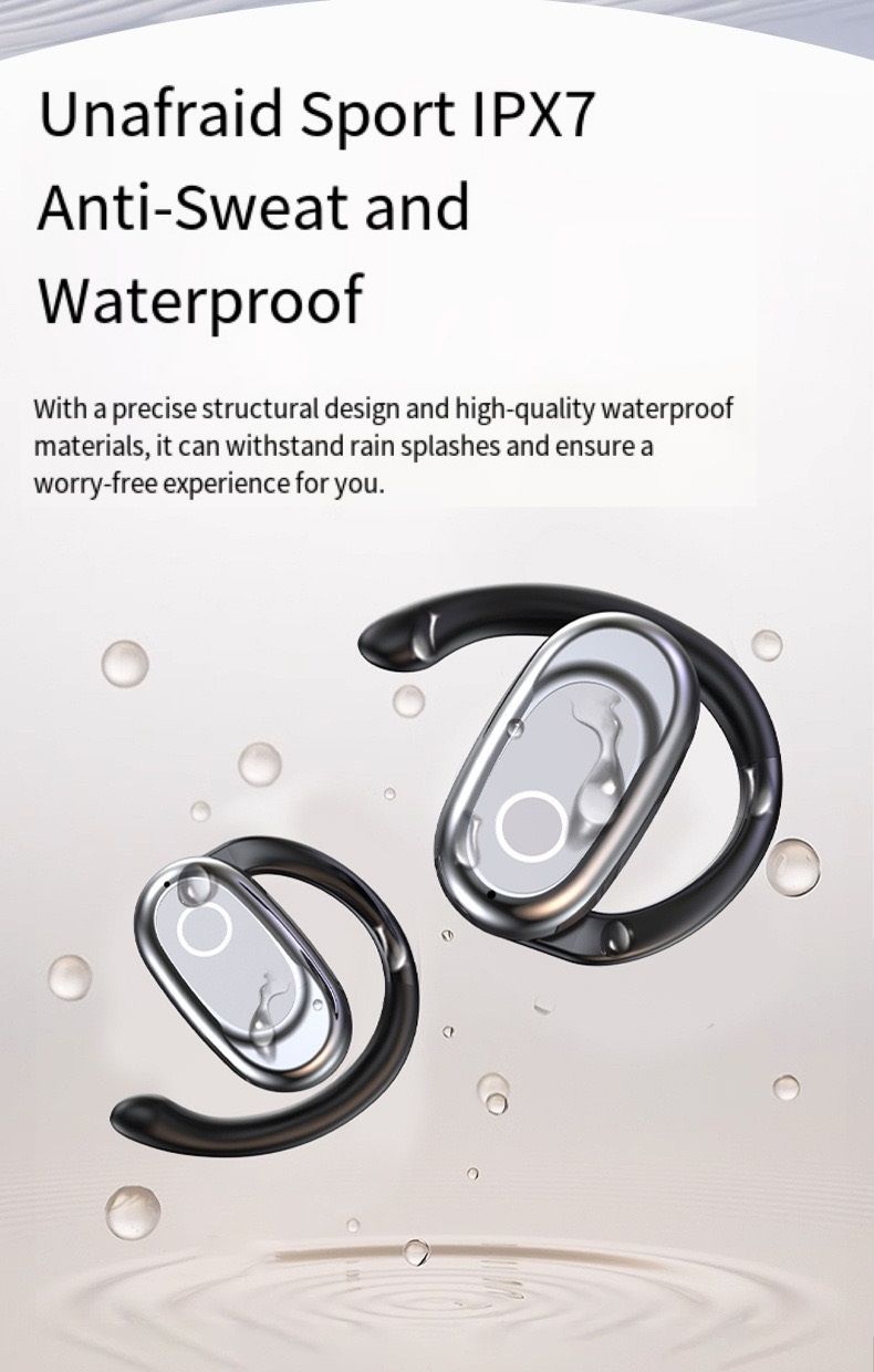 Wireless Bluetooth Earbuds Berlin Voice Ear Hanging OWS Adjustable Non In Ear Noise Reduction Earphones TWS Rotating 130 ° Unisex 360 ° Innovative Fit For All Smartphones