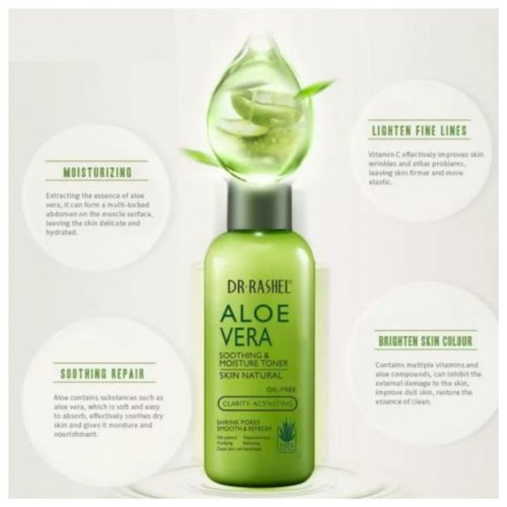 Dr. Rashel Skin Natural Aloe Vera Soothing & Moisture Toner - Oil control, Shrink pores, Balancing, Purifying