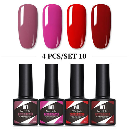 4PCS/SETS New frosting effect fashionable women's nail polish glue set 4-color small set nail enhancement
