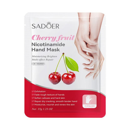 5 pairs in one combination Fruit flavored Hand Mask SADOER Moisturizing and Moisturizing Hand Mask for Tender Skin