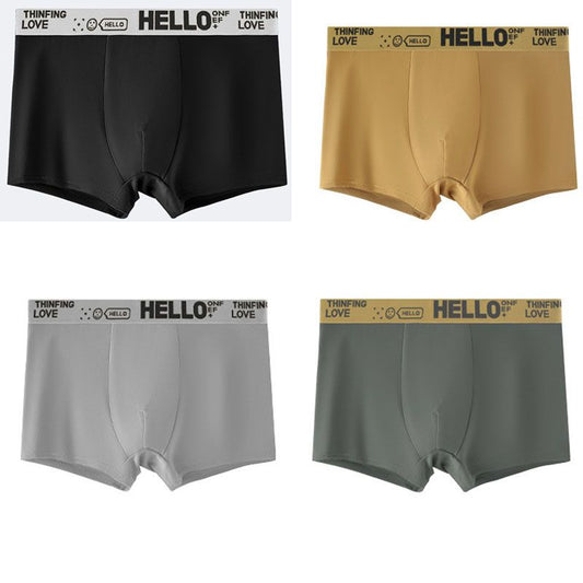 4Pcs Men's underwear Men's Boxer Briefs Cotton underwear backing Bacteriostat Youth shorts Underwear