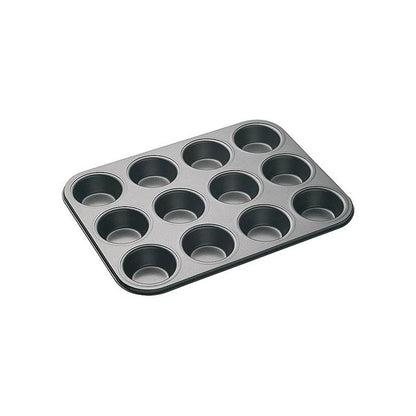 12-Hole Non-Stick Carbon Steel Cupcake Tray Bakeware Pastry Muffin Baking Oven Tray Pan