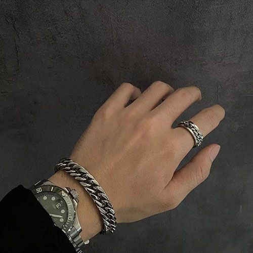 Men hand/wrist chain bracelet jewelry stainless steel cuban chain hand bracelet wrist bracelet jewelry hip hop rapper jewelry accessories