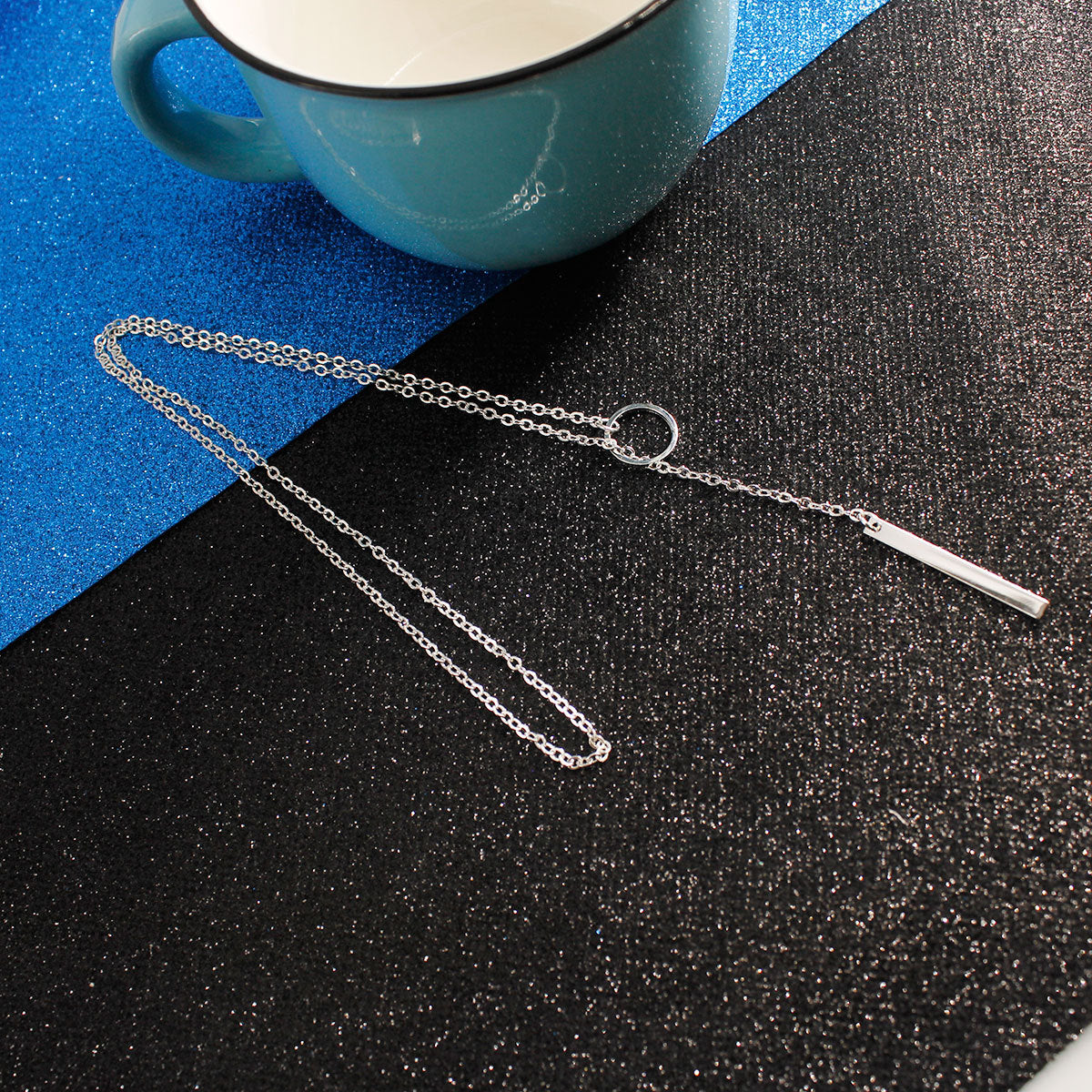 Popular fashion punk European and American simple temperament metal ring short necklace neck chain female collarbone chain