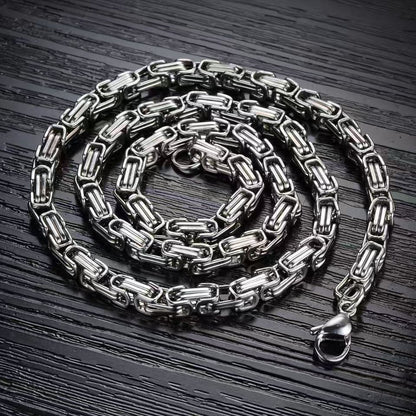 Aesthetic silver chain man chunky necklace or bracelet Byzantine Link chain for man rapper hip hop chain necklace stainless steel no fade necklace chain accessory jewelry for men