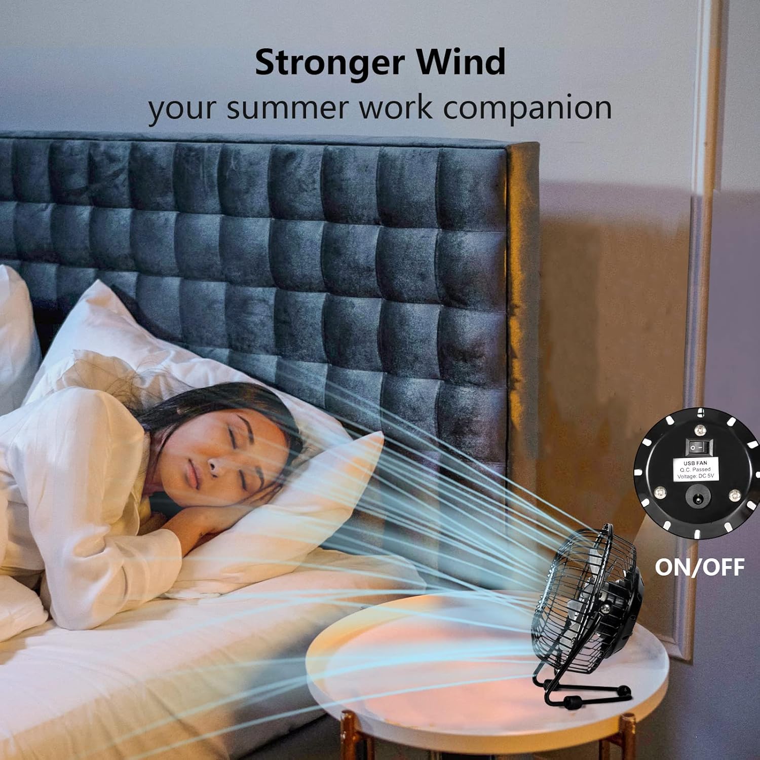 4 Inch Mini Fan with Metal Construction,Powerful USB Powered,360° Rotation desk Personal Cooling Usb fans small quiet for Home Office Bedroom