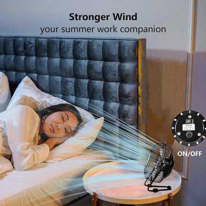 4 Inch Mini Fan with Metal Construction,Powerful USB Powered,360° Rotation desk Personal Cooling Usb fans small quiet for Home Office Bedroom