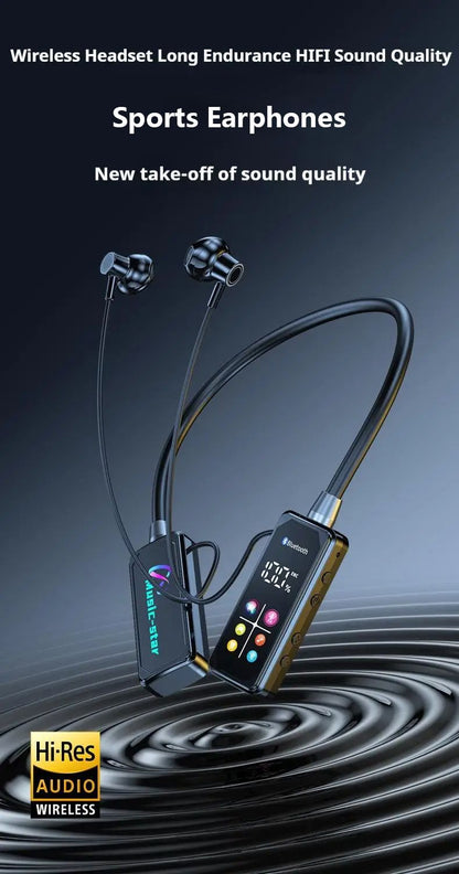 Sports Earphones Two Ears in-ear Wireless Bluetooth Earpods Neckband Earphones Earbuds Ultra-Long Standby Ear Return Monitoring Card Plug-in Noise Reduction Comfortable And Stylish High Quality