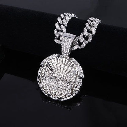 new last supper pendant necklace for men pendant with cuban chain necklace iced out bling bling chain gift fashion necklace hip hop rapper jewelry accessories for men/women