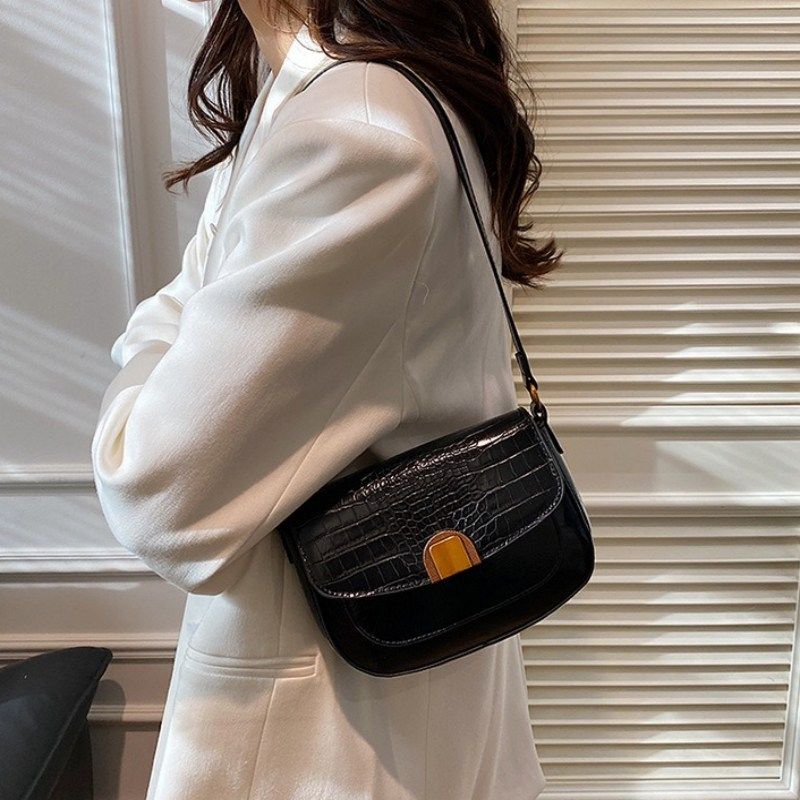 Mateamoda Croc Glam Shoulder Bag Underarm Handbag