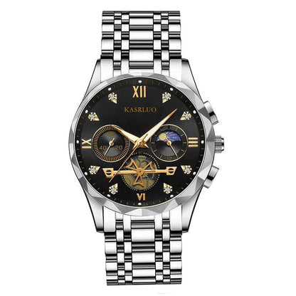 New multifunctional men's quartz watch versatile trendy waterproof luminous watch six-pin timing casual trendy men's alloy men's watch