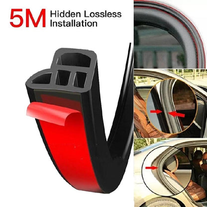 Car Door Hood Trunk Edge Sound Insulation Rubber Seal Strips ,Car Door Seal Strip Rubber Double Layer Sealing Protector Weatherstrip Waterproof for Car Door Glass Window Door Hood Trunk