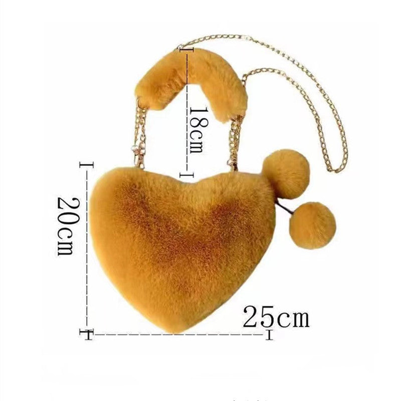New Arrival Women's Bags Imitation Rabbit Hair Cute Fashion Love Bag Women's Handbag Plush Bag