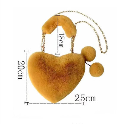 New Arrival Women's Bags Imitation Rabbit Hair Cute Fashion Love Bag Women's Handbag Plush Bag