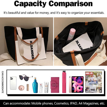 Ladies Large Capacity Tote Bag Women Handbag Simple Canvas Bag