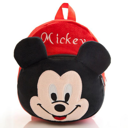 Plush Backpack Kindergarten Children's Bag Disney Minnie Kids Baby School Bag 3D Cute Cartoon Animal Design