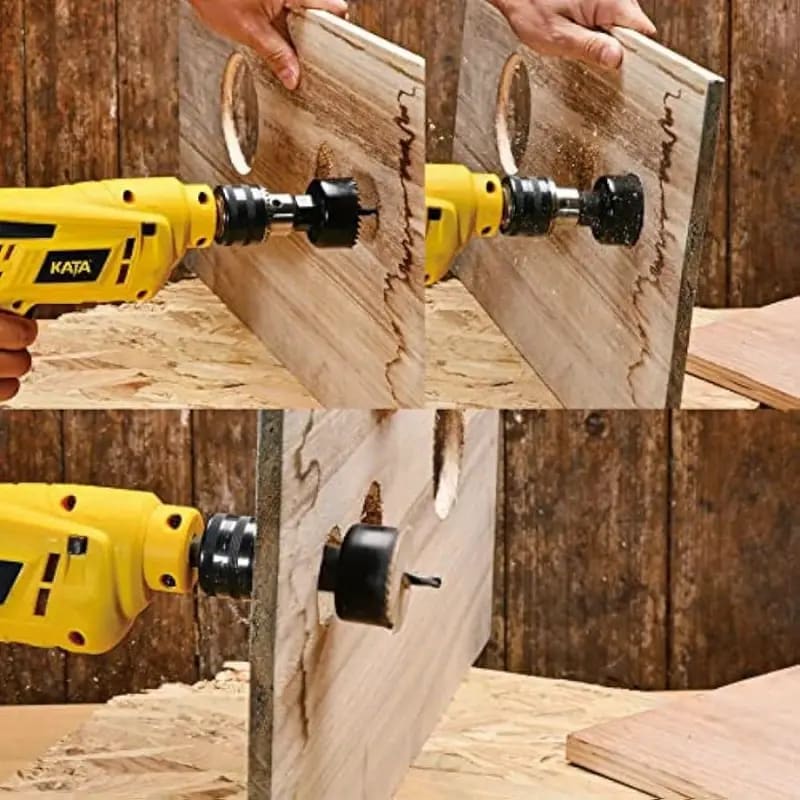 New Arrivals18pcs Hole Saw Set Hole Saw Kit With General Purpose 3/4" To 5"(19-127mm) Saw Blades Mandrels Drill Bits Installation Plate Hex Key With Storage Case Idear For Wood Plywood PVC Board