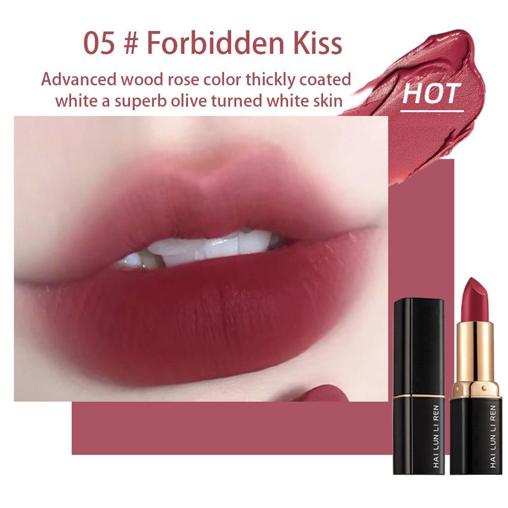 Lipstick Velvet Matte Easy to Color Lipstick Makeup Moisturizing Whitening Student Affordable Lip Mud Non Staining Glass Not Easy to Fade