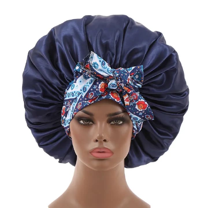 Satin Headscarf Hat Sleeping Bonnet Curly Hair Wrap Silk Cap Fashion Wide Soft Elastic Springy Band Head Scarf Headwear Pure Color Night Sleep Hat Nightcap Head Cover