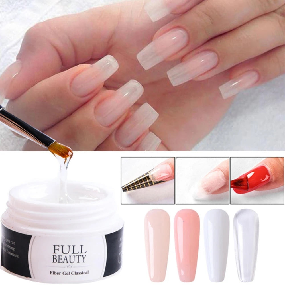 15ml Nail Extension Gel Soak Off UV Gel Acrylic White Clear Gel for Nail Prolong for Home Nail Art Shop Manicure Tool