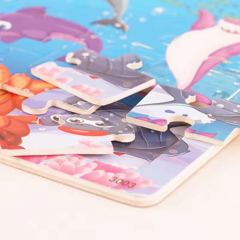 Logic Thinking Intellectual Wooden Game Puzzle Jigsaw Animal Vehicle Cartoon Early Educational Toys For Kids Children Gift