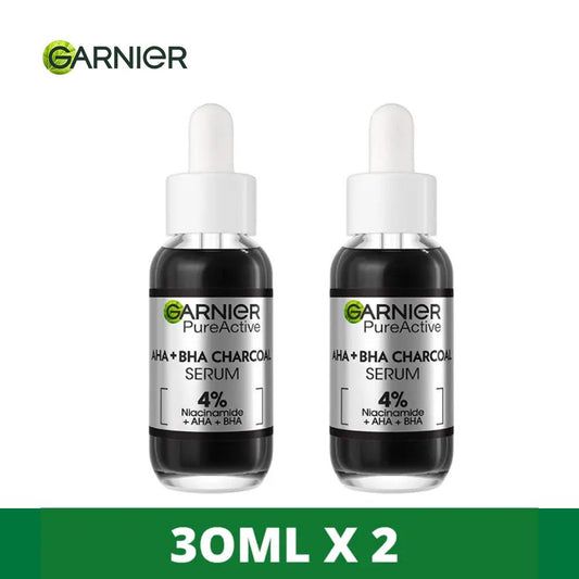 【Discounted】Garnier Charcoal Serum With AHA+BHA 30ml Twin Pack