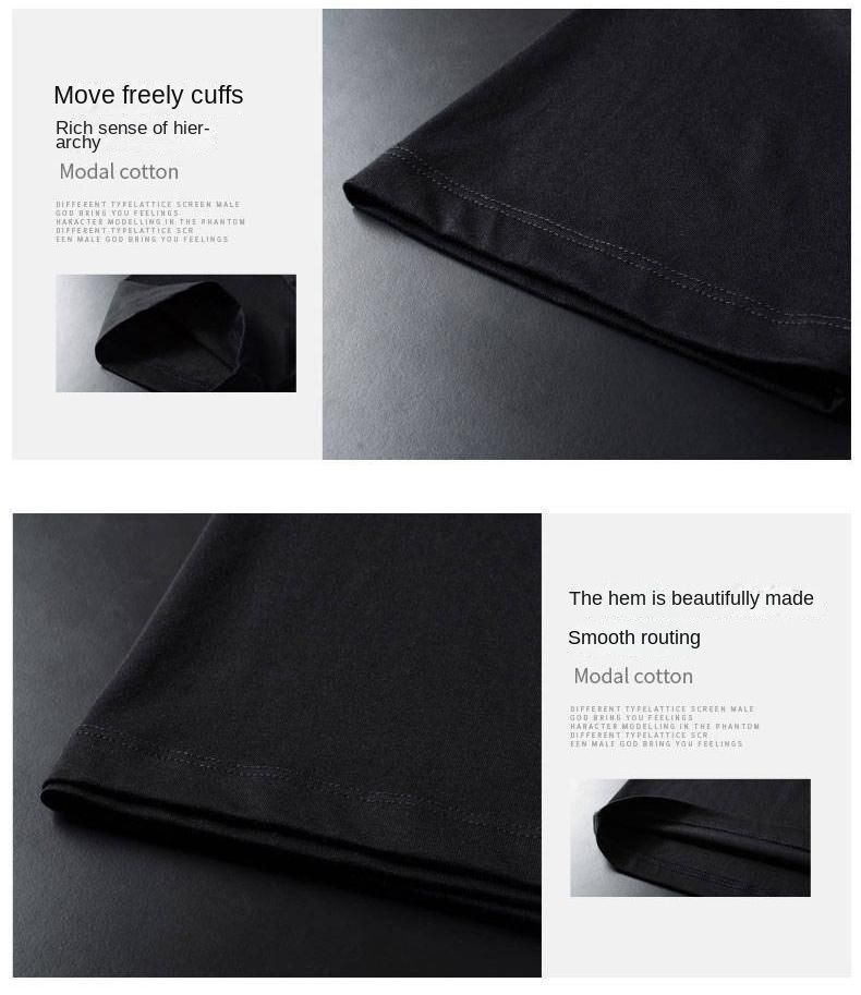 2PC Size M -2XL white+black men's short sleeve clothing boys casual round neck T-shirt youth tops students half sleeve slim clothes