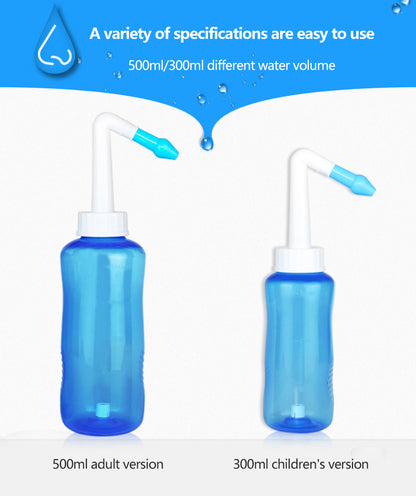 Nasal Irrigator Nose Cleaner 300ml 500ml Nasal Irrigator Nasal Wash Salt Neti Pot Avoid Alle+rgic Rhinitis Sinusitis Cure Adult Children Therapy