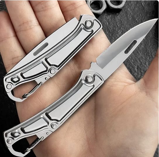 Pocket Folding Fruit Knife, Stainless Steel Outdoor Knife with Non-slip Handle for Kitchen Accessories