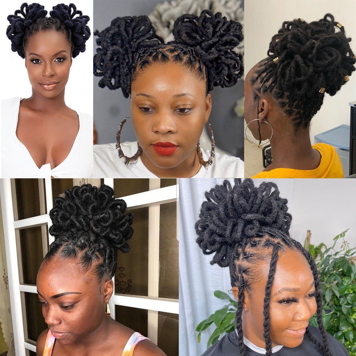 Synthetic DreadLock Afro Puff Hair Bun Chignon Drawstring Ponytail Faux Locs Clip In Pony Tail Hair Pieces for Black Women