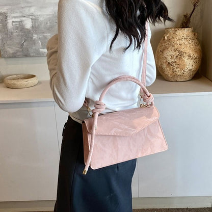 Mateamoda Minimalist Knot-Handle Faux Leather Shoulder Bag Crossbody Bag Underarm Handbag