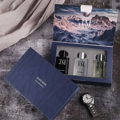 3PCS Men's Perfume Set Floral Woody Notes Refreshing And Long Lasting Elegant Fragrance Perfume Gift Box For Dating And Daily Life Perfect Gift For Him
