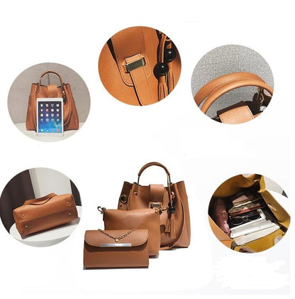 3PCS Handbags Shoulder Bag Fashion Women Handbag PU Leather Bags