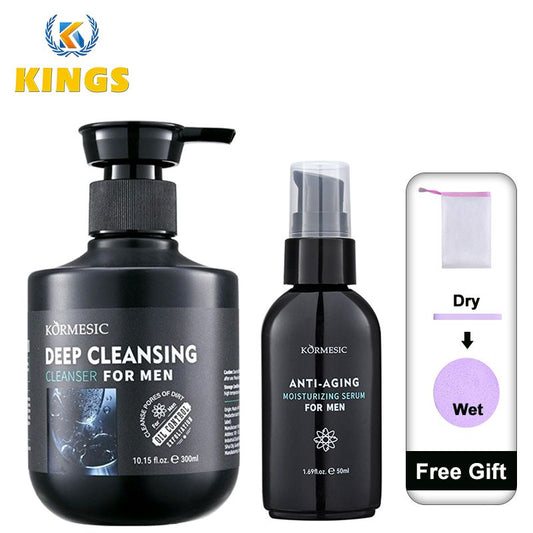 New Arrival Men Specialized Cleanser & Serum Set 2pcs Skin Care Set