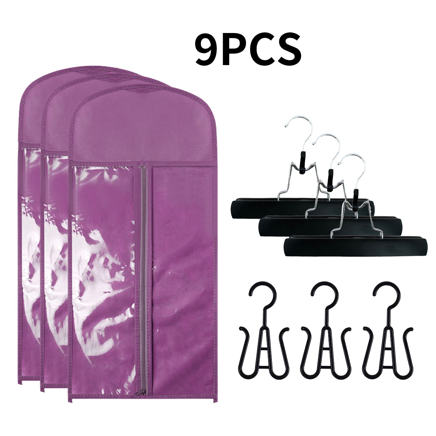 9pcs Fashion Wig Storage bags with Hanger /Wigs Hair Extension Storage Bag Hairpieces Storage Holder