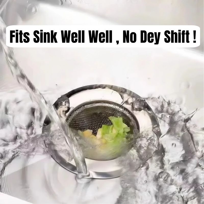 2pcs Stainless Steel Kitchen Sink Filter Food Waste & Water Drainage Anti-Clogging Easy Clean Durable Sink Strainer Kitchen Sink Stopper Drain Household Sink Filter Drain Strainer Catcher Stopper