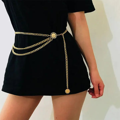 Women Waist Chain Silver Gold Color Sexy Multi-layered Retro Tassels Waist Belt Chain Female Jewelry
